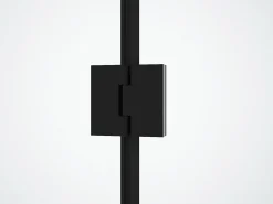 Porta de duche giratória com painel fixo preto mate, 80 x 100 x 190 cm, PRINCETON