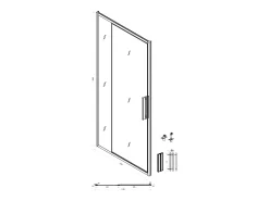 Porta de duche giratória preto mate estilo industrial, 120 x 195 cm, TORONI