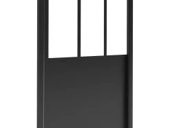 Porta de duche giratória preto mate estilo atelier, painel de duche, 80 x 195 cm, URBANIK