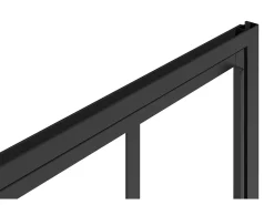 Porta de duche giratória preto mate estilo atelier, painel de duche, 80 x 195 cm, URBANIK