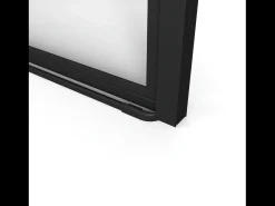 Porta de duche pivotante em metal preto mate - Vidro anti-calcário - 80 x 195 cm - FIORENI
