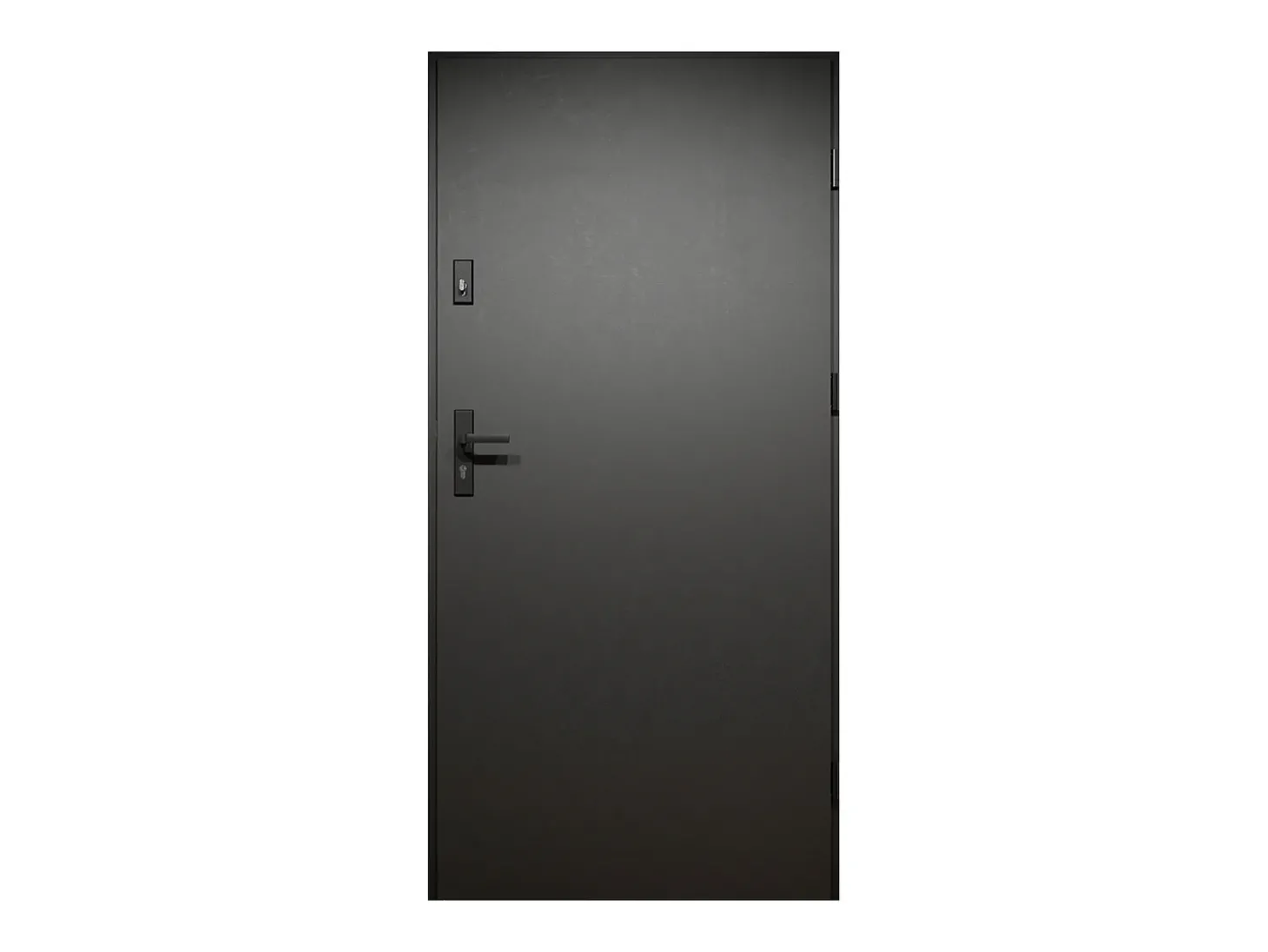 Porta de entrada aço A207xC100 cm preto e madeira, abertura esquerda - MABENA