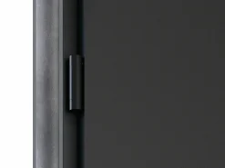 Porta de entrada aço A207xC100 cm preto e madeira, abertura direita - MABENA