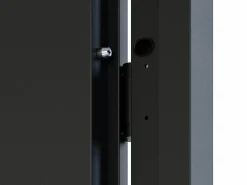 Porta de entrada aço A207xC100 cm preto e madeira, abertura direita - MABENA