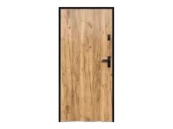 Porta de entrada aço maciço A207 x L100 cm efeito carvalho abertura esquerda AGUEDA