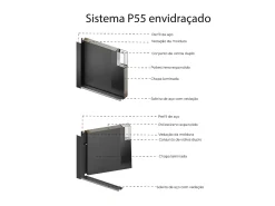 Porta de entrada COVAS em aço e aço inoxidável envidraçado, A207 x L100 cm, efeito carvalho, abertura à direita