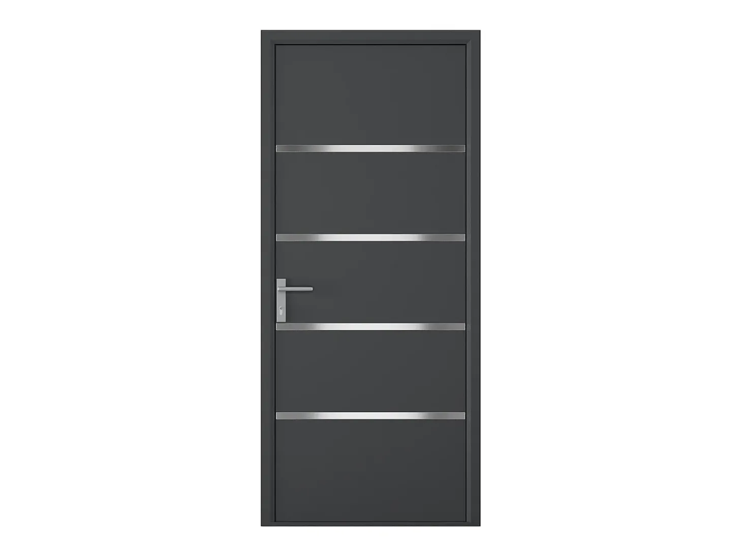 Porta de entrada em alumínio A218 x C96 cm antracite, abertura para a direita - ISALINA