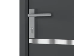 Porta de entrada em alumínio A218 x C96 cm antracite, abertura para a direita - ISALINA