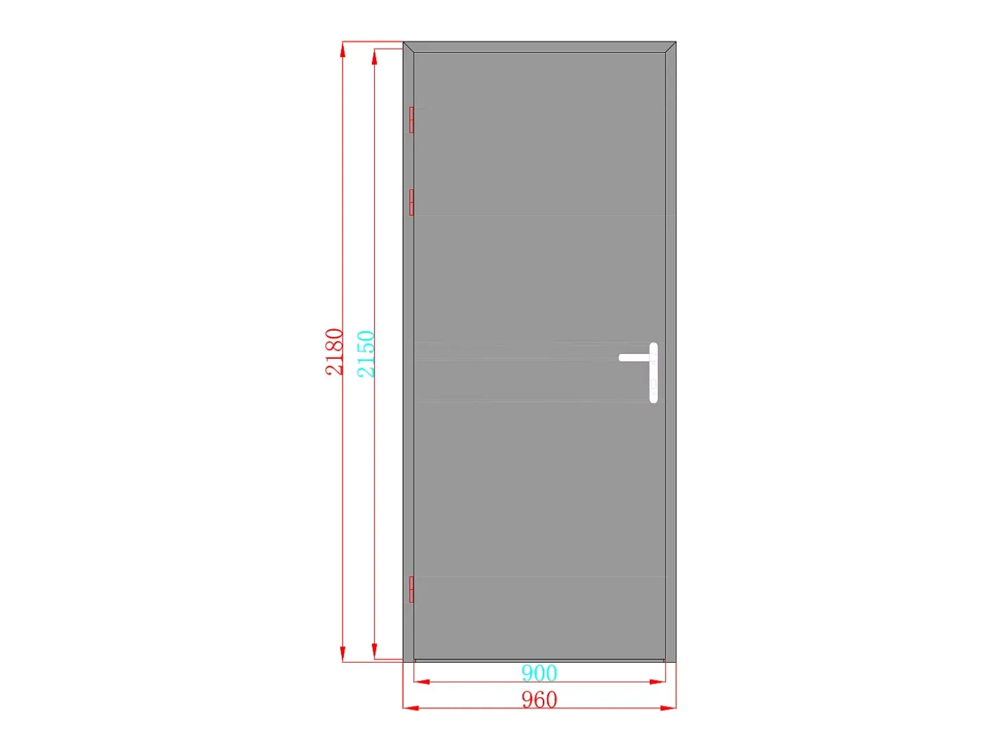 Porta de entrada em alumínio A218 x C96 cm antracite, abertura para a direita - ISALINA