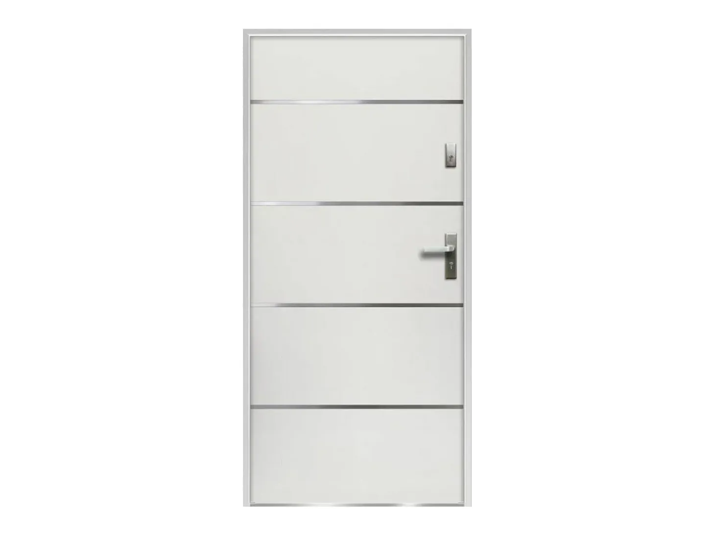 Porta de entrada em aço e inox A207 x L100 cm branco abertura para a esquerda NAXARA