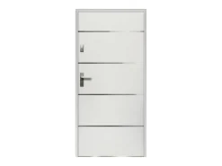 Porta de entrada em aço e inox A207 x L100 cm branco abertura para a direita NAXARA