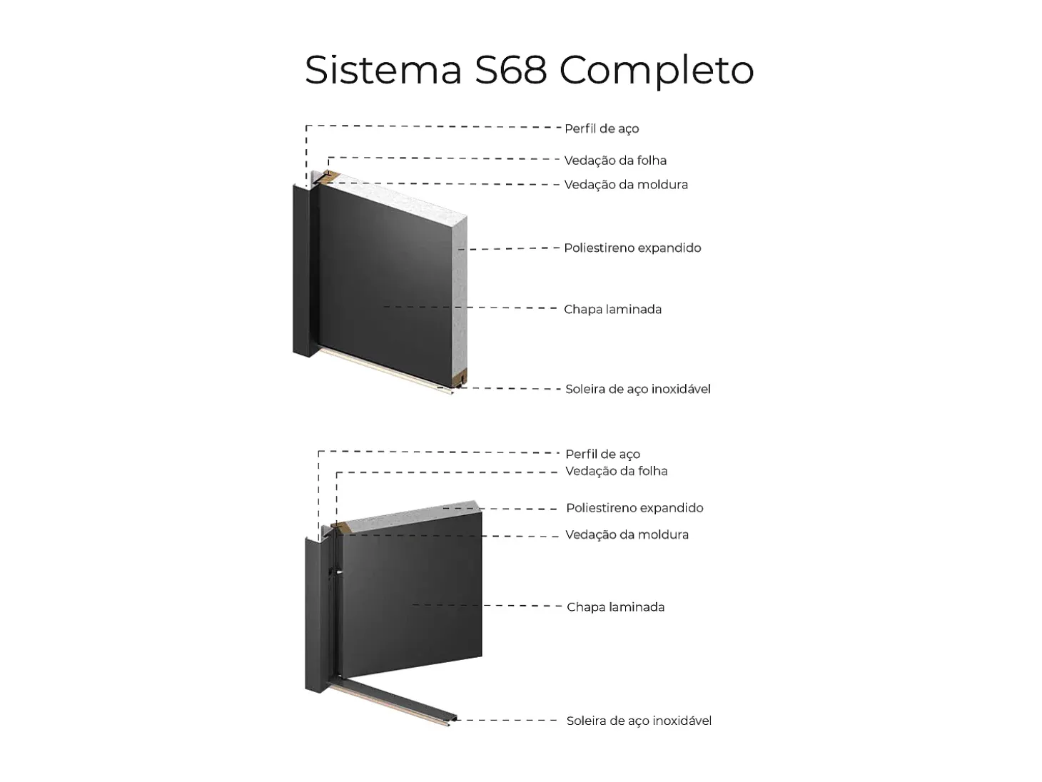 Porta de entrada em aço maciço e inox H207 x L100 cm efeito carvalho abertura à esquerda, LUSADA