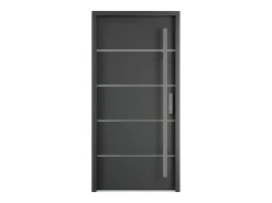 Porta de entrada em aço sólida e inox A207 x L100 cm antracite abertura à esquerda - LUSADA