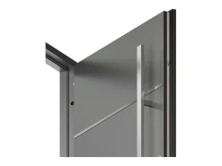Porta de entrada em aço sólida e inox A207 x L100 cm antracite abertura à esquerda - LUSADA