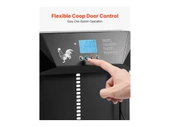 Porta de Galinheiro Automática SucceBuy, Alimentação por Pilhas e CC, Ecrã LCD, Sensor de Luz, Temporizador, Ajuste Manual, Sistema Anti-esmagamento