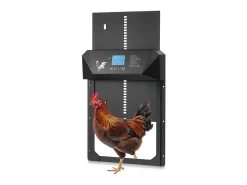 Porta de Galinheiro Automática SucceBuy, Alimentação por Pilhas e CC, Ecrã LCD, Sensor de Luz, Temporizador, Ajuste Manual, Sistema Anti-esmagamento