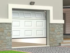 Porta de garagem seccionada motor Somfy padrão quadriculado branco CAOPAS
