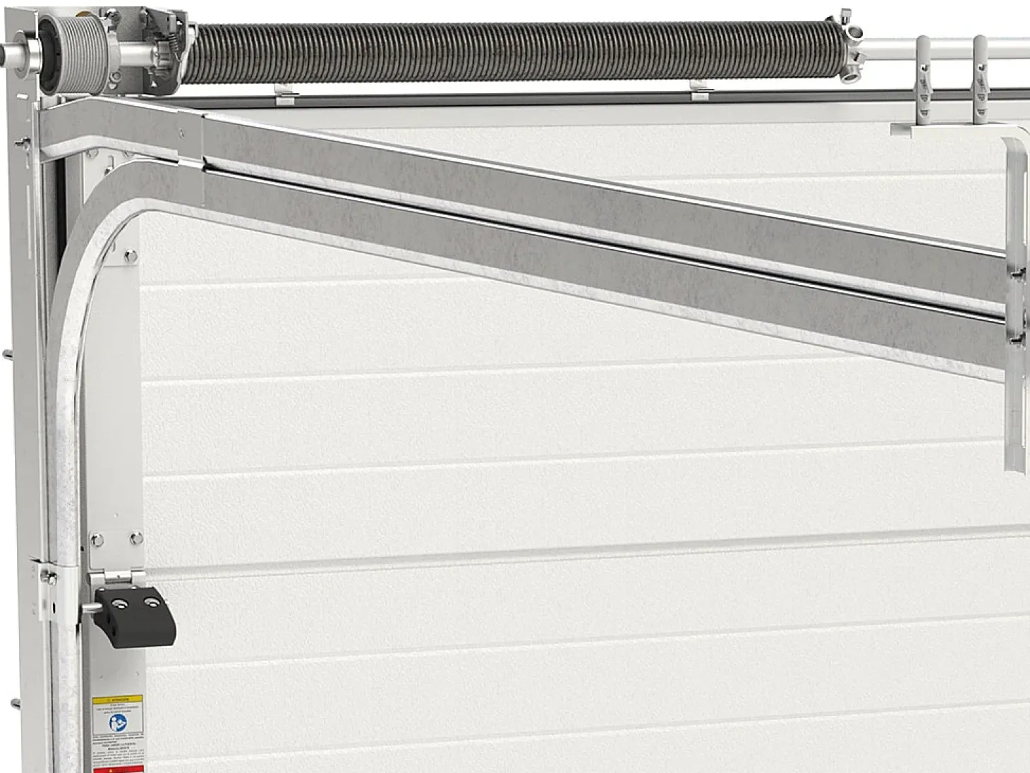 Porta de garagem seccionada com motor Somfy efeito ranhurado cinza NORIA