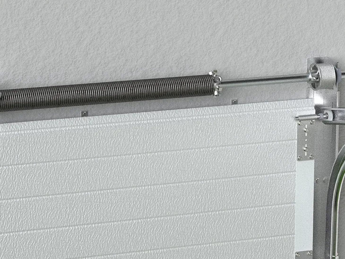 Porta de garagem seccionada com motor Somfy efeito madeira branco PRIETA
