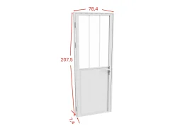 Porta de interior branco reversível, alumínio, MDF e vidro temperado A204xC73 cm ERMELO