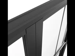 Porta de interior com dois batentes alumínio e vidro fosco 2 x A204 x C93 cm preto SEROTO