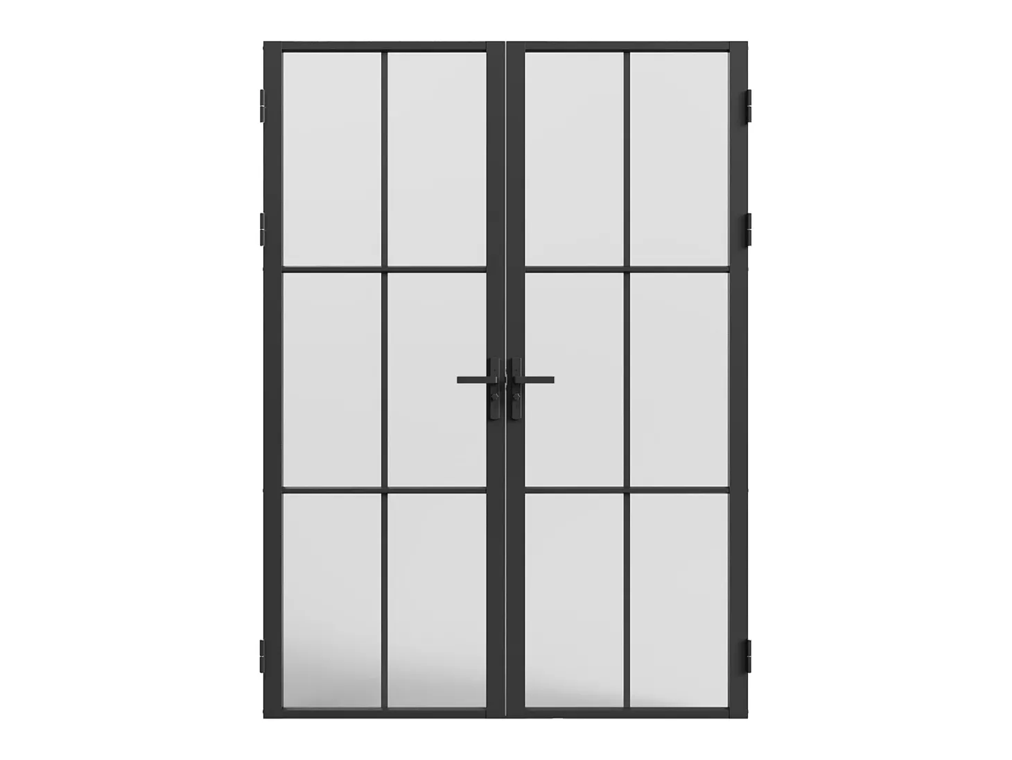 Porta de interior com dois batentes alumínio e vidro fosco 2 x A204 x C83 cm preto SEROTO
