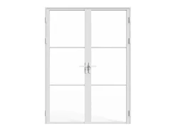 Porta de interior dupla irreversível vidro temperado 2xA204xC73 cm branco - MASERU