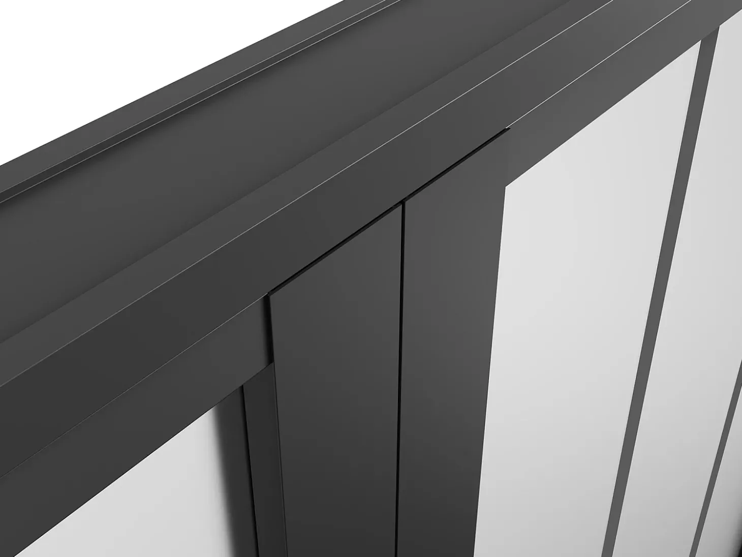 Porta de interior dupla reversível preto, vidro fosco estilo atelier 2xA204xC83 cm ERMELO