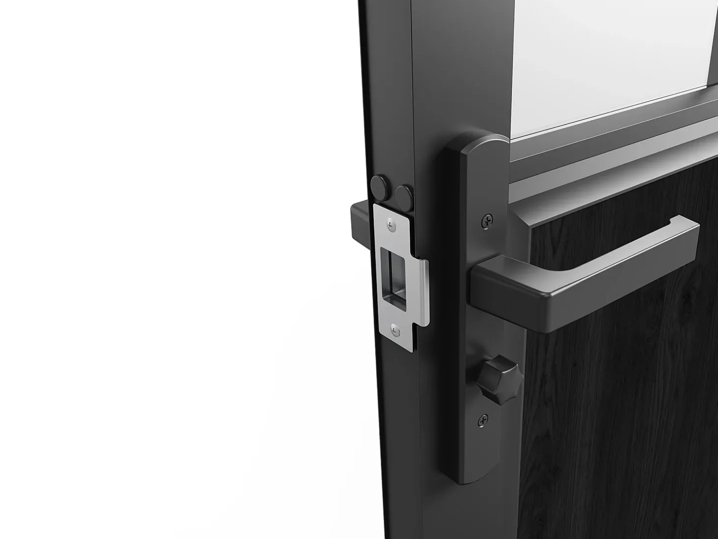 Porta de interior dupla reversível preto, vidro fosco estilo atelier 2xA204xC83 cm ERMELO