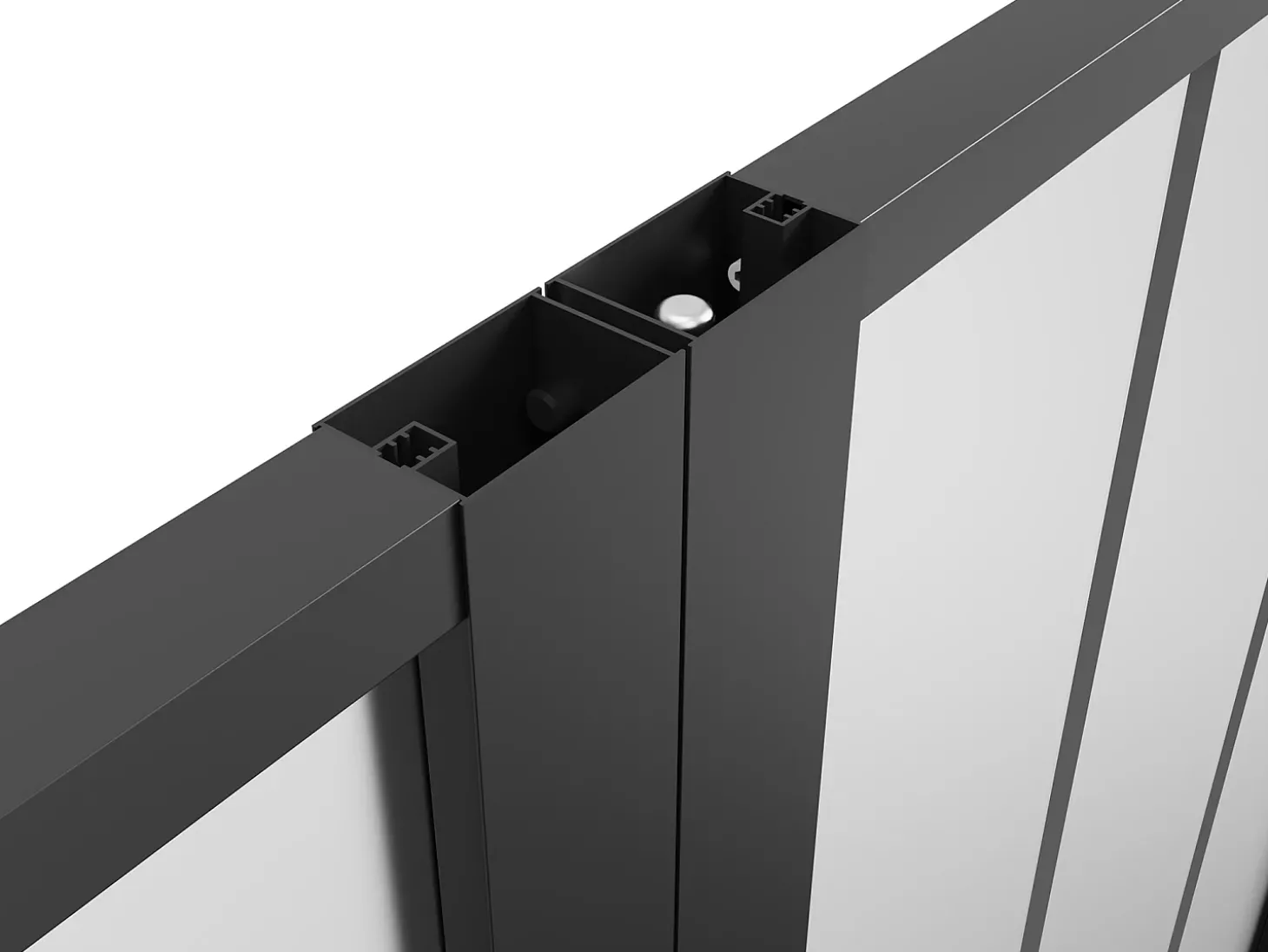 Porta de interior dupla reversível preto, vidro fosco estilo atelier 2xA204xC83 cm ERMELO