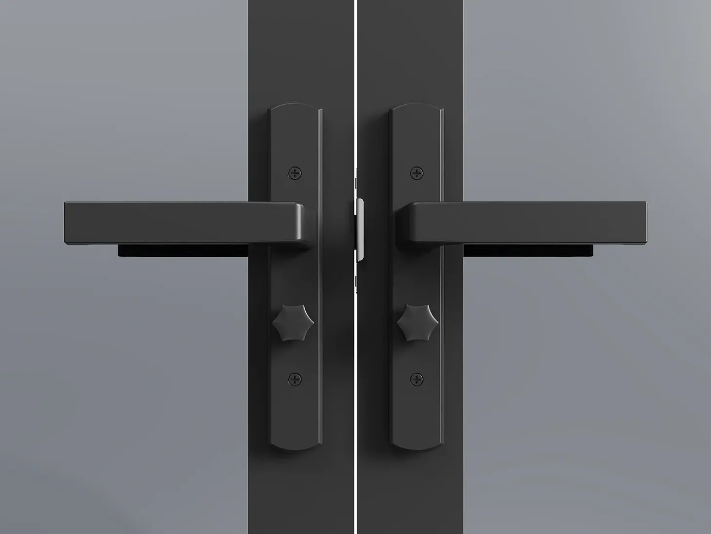 Porta de interior preta reversível 2 batentes vidro temperado fumado 2xA204xC83cm LOXTON