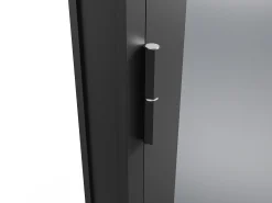 Porta de interior preta reversível 2 batentes vidro temperado fumado 2xA204xC83cm LOXTON
