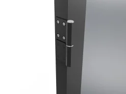 Porta de interior preta reversível 2 batentes vidro temperado fumado 2xA204xC83cm LOXTON