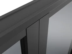 Porta de interior preta reversível 2 batentes vidro temperado fumado 2xA204xC93cm LOXTON
