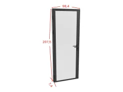 Porta de interior reversível alumínio e vidro fosco A204 x C93 LOXTON
