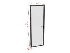 Porta de interior reversível alumínio e vidro fosco A204 x C93 LOXTON
