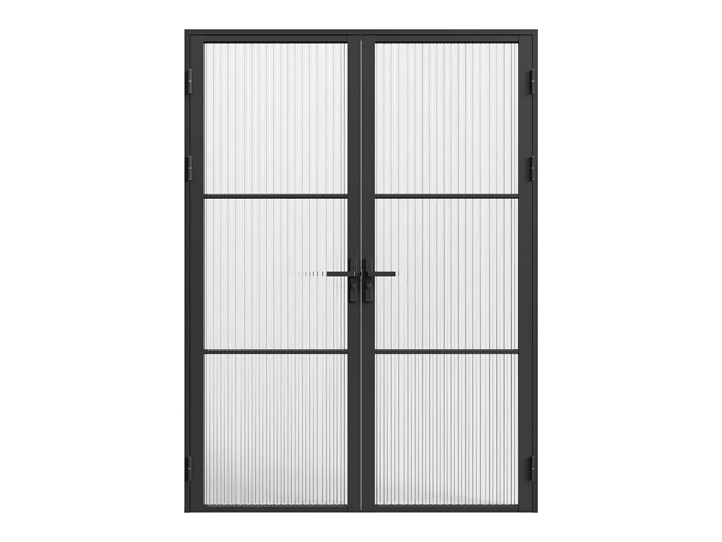 Porta de interior reversível dois batentes vidro texturizado, 2xA204xC83 cm preto MASERU