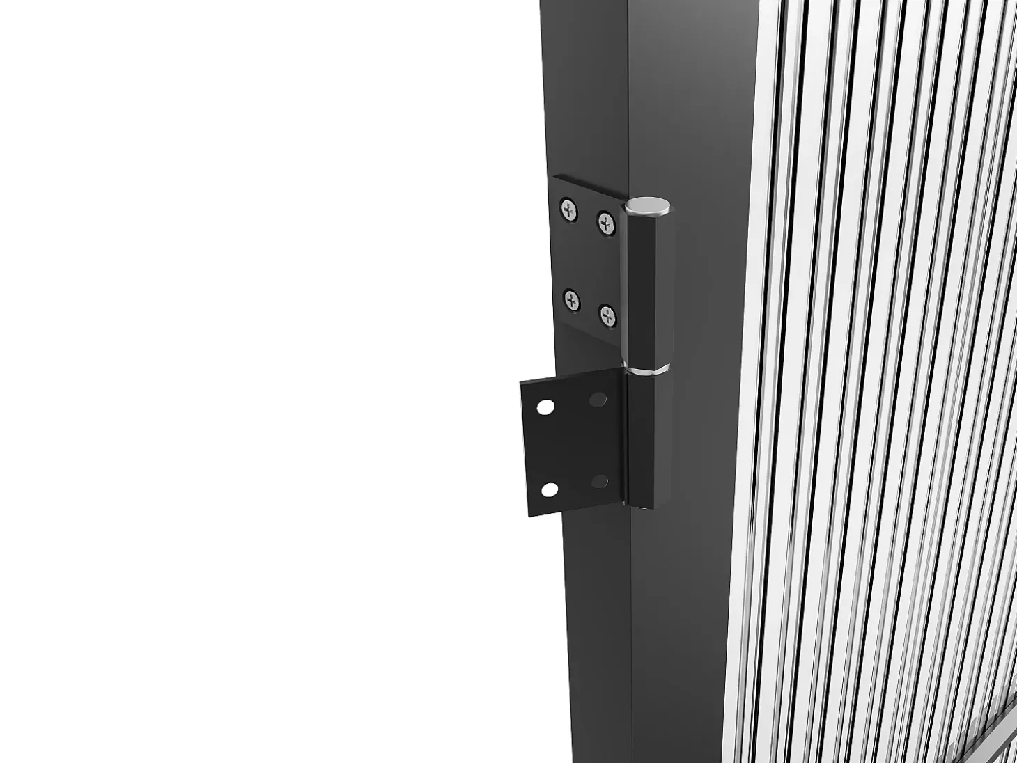 Porta de interior reversível em alumínio e vidro texturizado A204 x C73 cm preto - MASERU