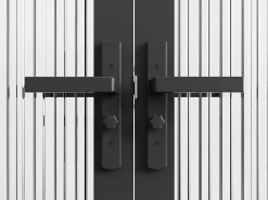 Porta de interior reversível dois batentes, vidro texturizado 2xA204xC83 cm preto LOXTON
