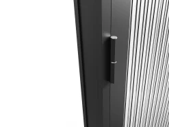 Porta de interior reversível dois batentes, vidro texturizado 2xA204xC83 cm preto LOXTON