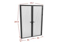 Porta de interior reversível dois batentes, vidro texturizado 2xA204xC83 cm preto LOXTON