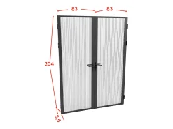 Porta de interior reversível dois batentes, vidro texturizado 2xA204xC83 cm preto LOXTON