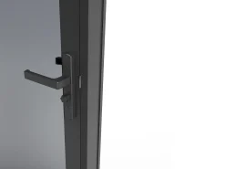 Porta de interior reversível alumínio e vidro temperado fumado A204xC83 cm preto - LOXTON