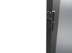 Porta de interior reversível alumínio e vidro temperado fumado A204xC83 cm preto - LOXTON