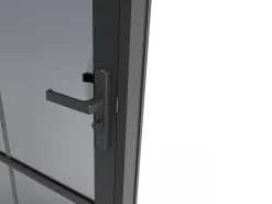 Porta de interior reversível alumínio e vidro temperado fumado A204xC73 cm preto SEROTO