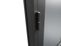 Porta de interior reversível alumínio e vidro temperado fumado A204xC73 cm preto SEROTO