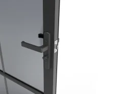 Porta de interior reversível alumínio e vidro temperado fumado A204xC73 cm preto SEROTO