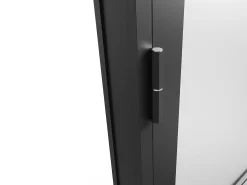 Porta de interior reversível em alumínio e vidro fosco A204 x C73 cm preto - MASERU