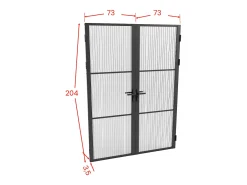 Porta de interior reversível dois batentes vidro texturizado, 2xA204xC73 cm preto MASERU