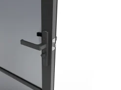 Porta de interior reversível em alumínio e vidro fumado A204 x C93 preto - MASERU